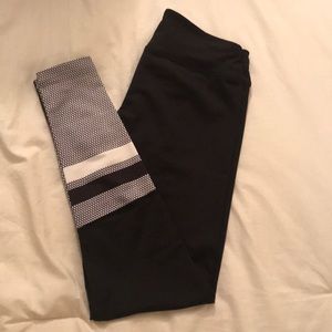 Black and white ankle detail tights